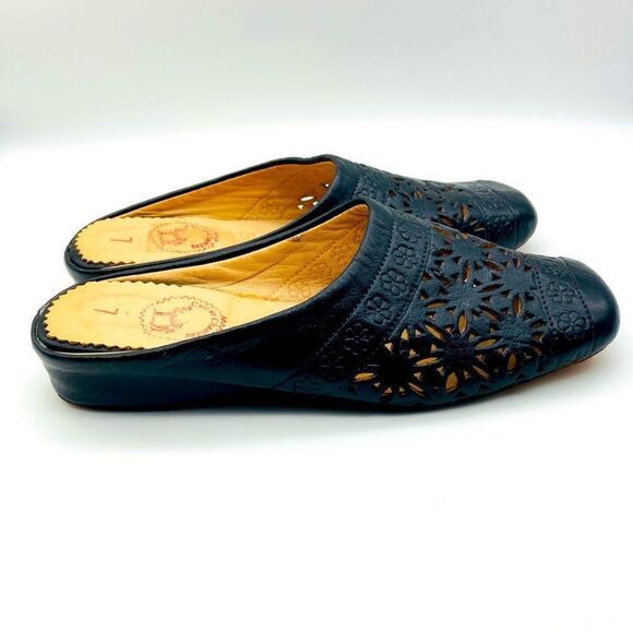 Le Cheval Best Quality Black Leather Babouche Size 7 - Picture 2 of 12
